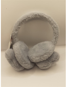 Bentita pufoasa cu protectie urechi culoare gri