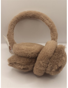 Bentita pufoasa cu protectie urechi culoare maro
