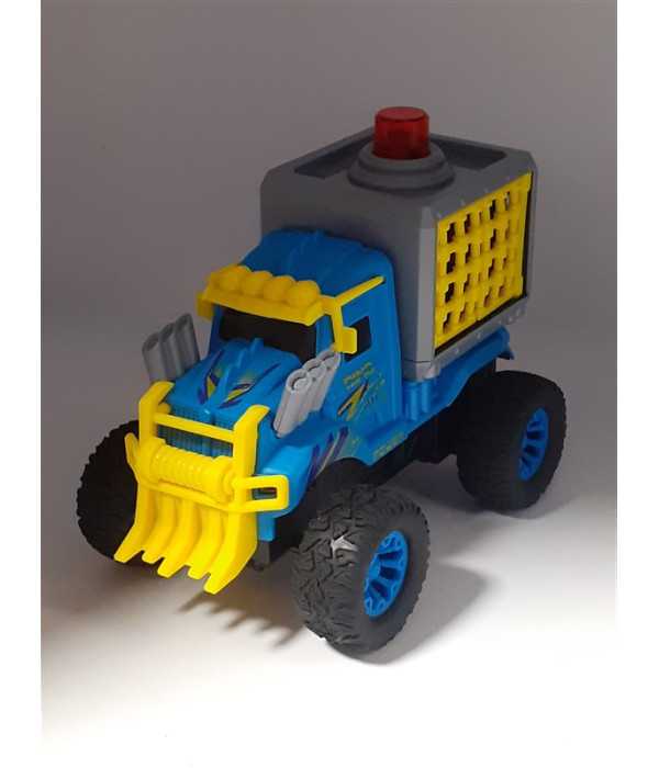 Camion de jucarie cu sunete si figurina dinozaur