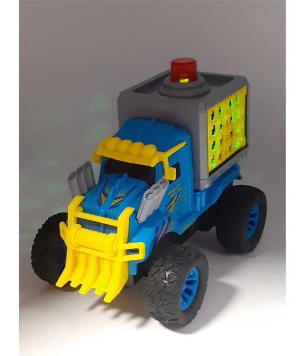 Camion de jucarie cu sunete si figurina dinozaur