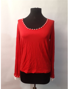 Bluza dama accesorizata cu margelute Janes marime XXL