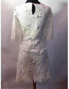 Rochita dama alba cu aspect dantelat 2