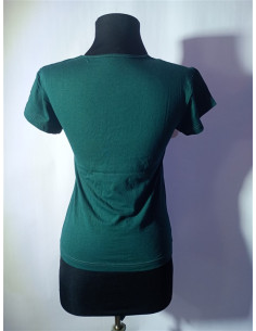 Tricou dama culoare verde inchis 2