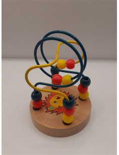 Jucarie educativa labirint din lemn leu multicolor