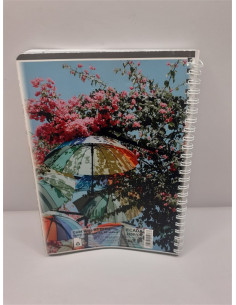 Caiet cu spirala matematica A5 80 file model umbrelute Ecada 2