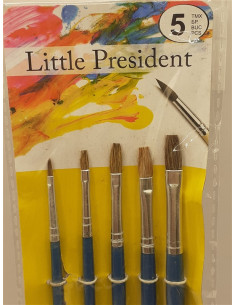 Set 5 pensule pentru pictat cu varf plat Little President 2
