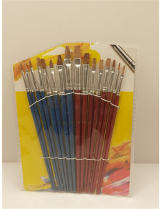 Set 16 pensule pentru pictat cu par natural si varf plat
