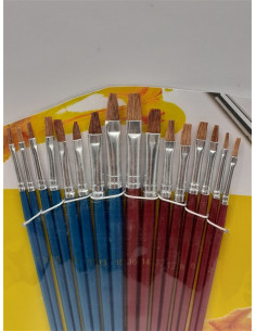 Set 16 pensule pentru pictat cu par natural si varf plat 2