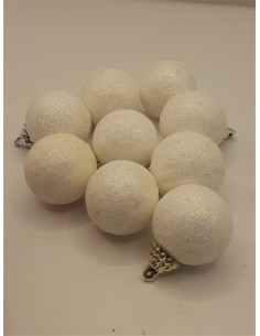 Set 9 globulete mici rotunde culoare alb sclipitor 2