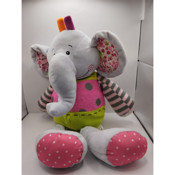 Jucarie de plus zornaitoare elefant babyono 42 cm