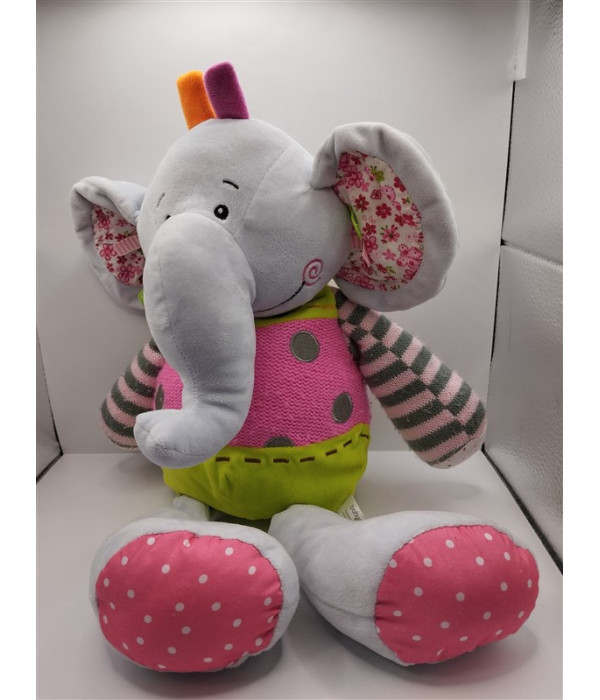 Jucarie de plus zornaitoare elefant babyono 42 cm
