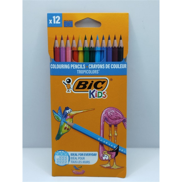 Creioane colorate BIC Kids Tropicolors 12 culori