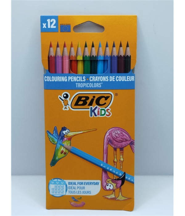 Creioane colorate BIC Kids Tropicolors 12 culori