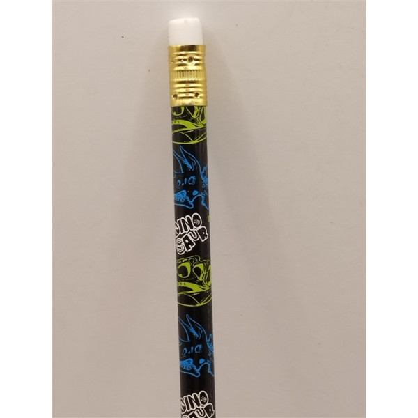 Creion grafit cu radiera print Dinosaur multicolor