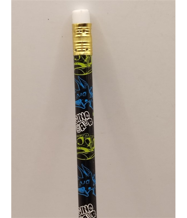 Creion grafit cu radiera print Dinosaur multicolor