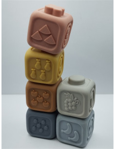 Set 6 cuburi de construit conectabile 3D din silicon 2