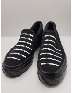 Espadrile dama decorati cu dungi argintii marime 39