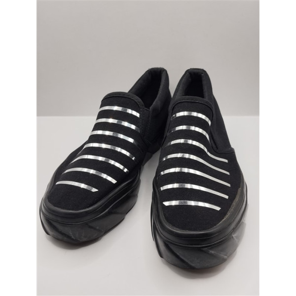 Espadrile dama decorati cu dungi argintii marime 39