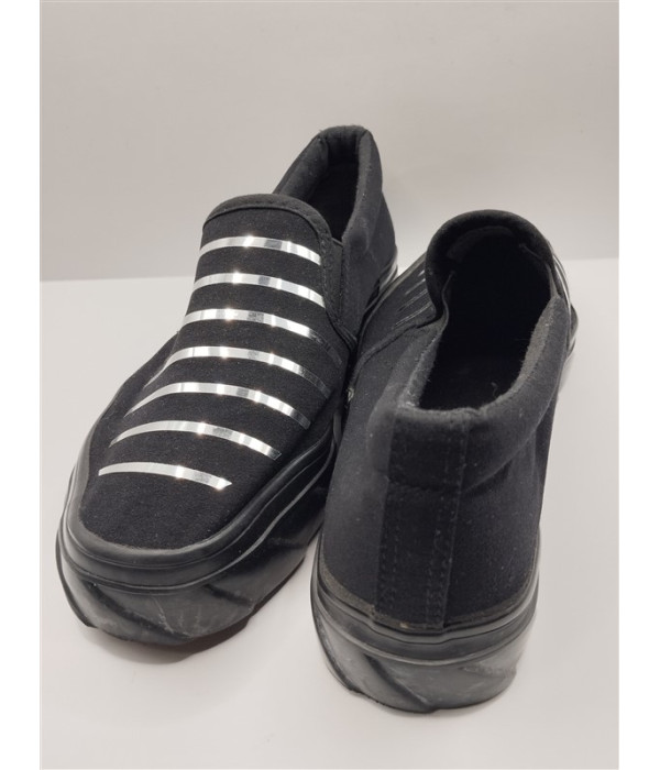 Espadrile dama decorati cu dungi argintii marime 39