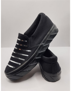 Espadrile dama decorati cu dungi argintii marime 39 2