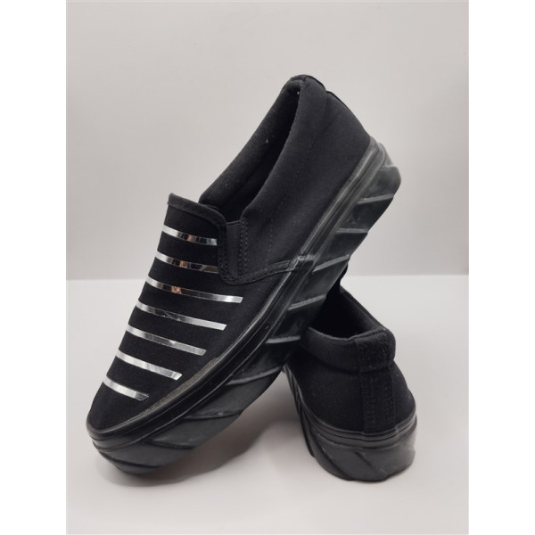 Espadrile dama decorati cu dungi argintii marime 39