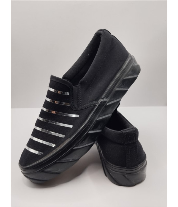 Espadrile dama decorati cu dungi argintii marime 39