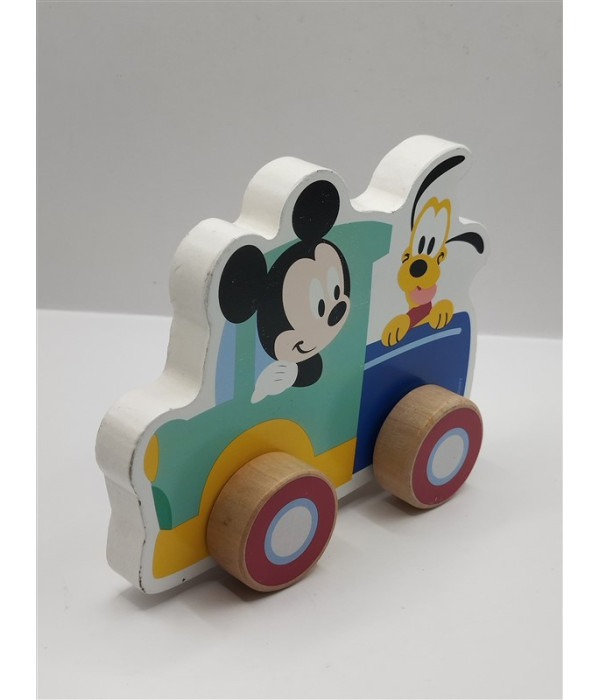 Jucarie din lemn masinuta Mickey si Pluto Jucarie din lemn masinuta Mickey si Pluto