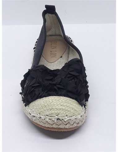 Espadrile dama cu paiete si petale din textil Lin Lon nr 38