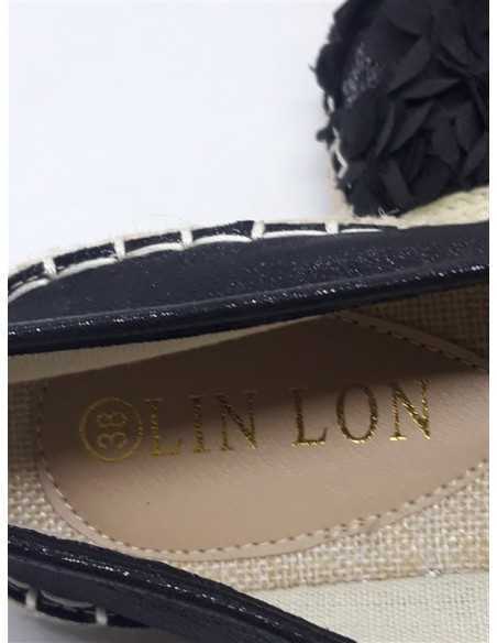 Espadrile dama cu paiete si petale din textil Lin Lon nr 38