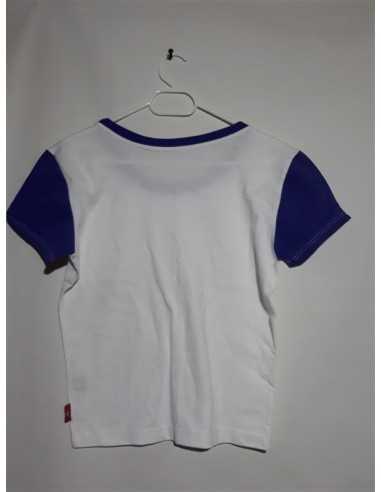 Tricou dama cu maneca scurta culoare alb cu albastru