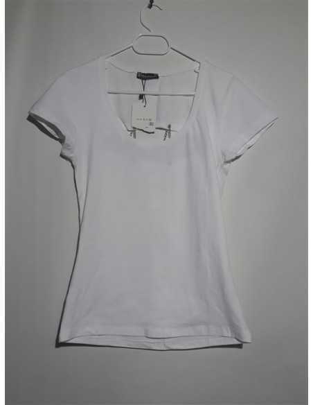Tricou alb cu lantisoare la spate pentru fetite RMS