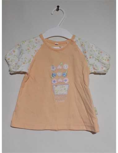 Tricou pentru fetite cu floricele si inimioare