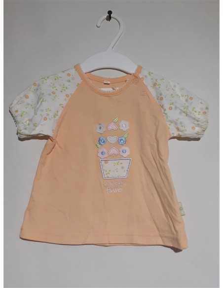 Tricou pentru fetite cu floricele si inimioare