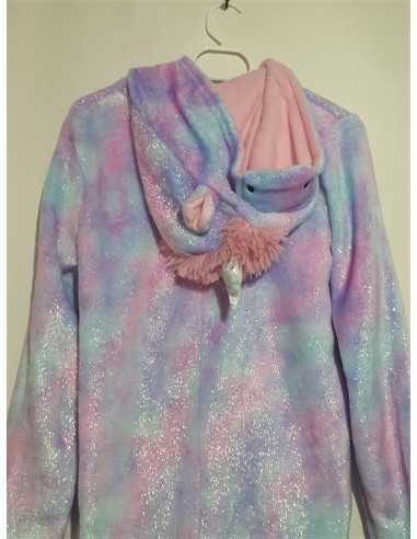 Pijama pentru fetite pufoasa model unicorn multicolor Nutmeg