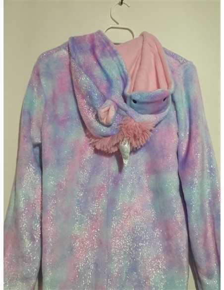 Pijama pentru fetite pufoasa model unicorn multicolor Nutmeg