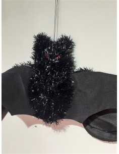 Decoratiune suspendabila pentru petrecere de Halloween liliac mare impodobit cu beteala negru 55 cm 2