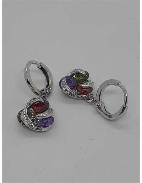 Cercei eleganti cu pietricele multicolore