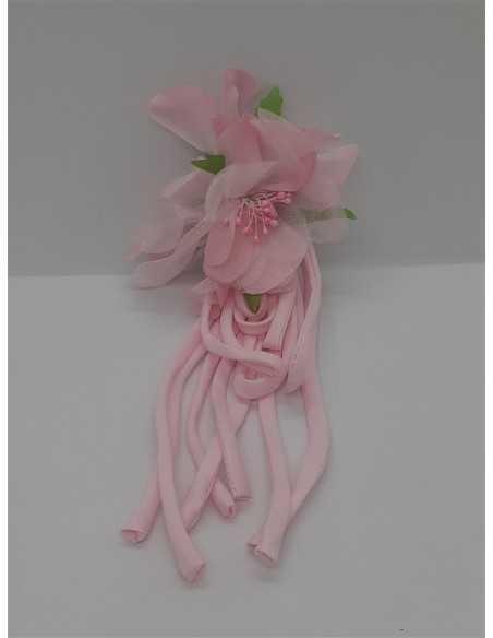 Brosa din material textil floare cu franjuri