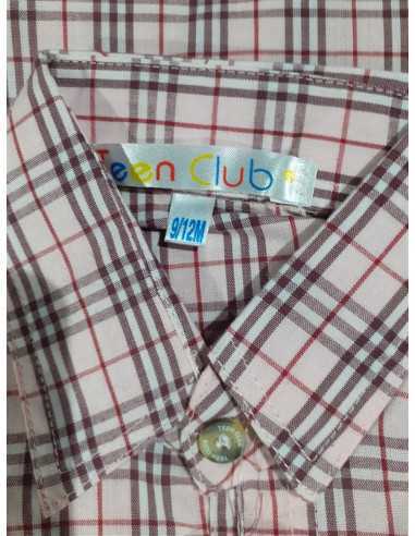 Camasa din bumbac maneca lunga roz cu dungi 6-9 luni Teen Club