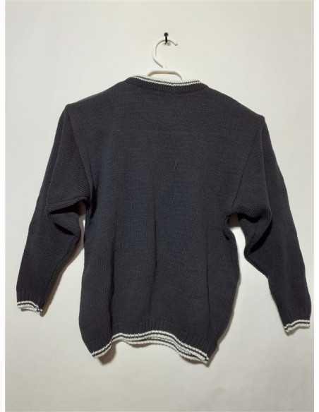 Pulover pentru copii culoare negru cu alb Tricodava 5-6 ani