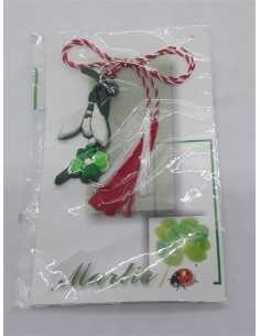 Martisor cu ghiocel si trifoi din cauciuc