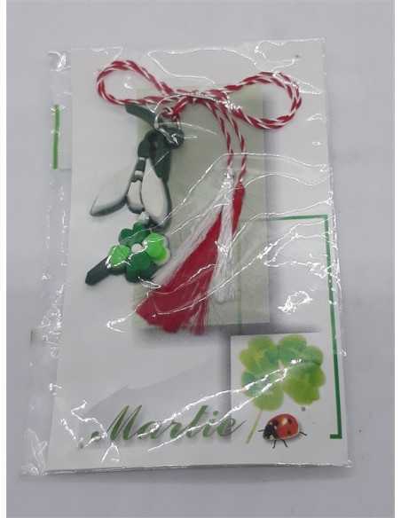 Martisor cu ghiocel si trifoi din cauciuc