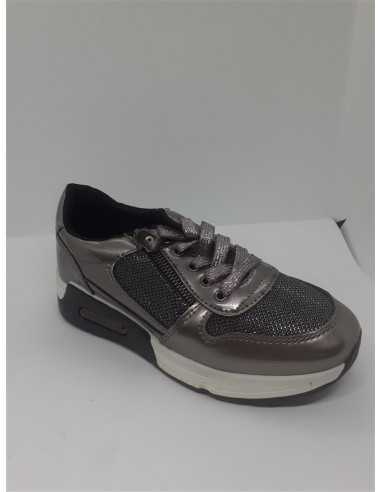 Pantofi sport dama cu siret culoare gri sidef nr 40