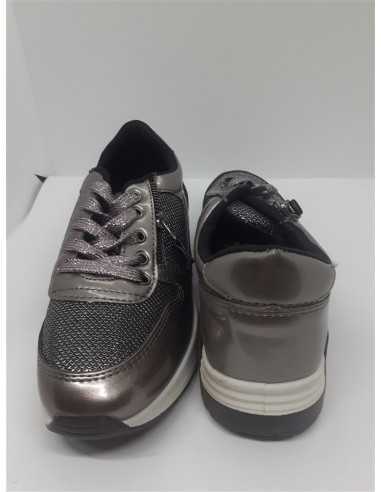 Pantofi sport dama cu siret culoare gri sidef nr 40