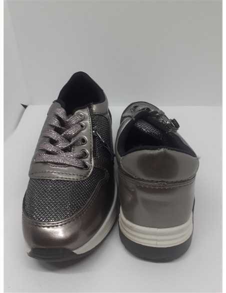 Pantofi sport dama cu siret culoare gri sidef nr 40