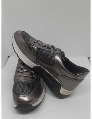 Pantofi sport dama cu siret culoare gri sidef nr 40