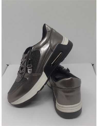 Pantofi sport dama cu siret culoare gri sidef nr 40