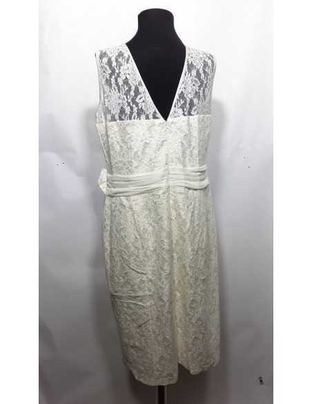 Rochita dama din dantela cu funda in talie FanyLux marime 48 Rochita dama din dantela cu funda in talie FanyLux marime 48