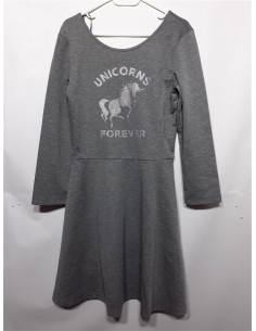 Rochita cu maneca lunga si imprimeu sclipitor unicorn H&M