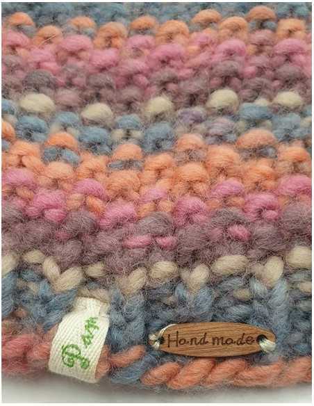 Caciula copii tricotata multicolora hand made marime 11 12 ani